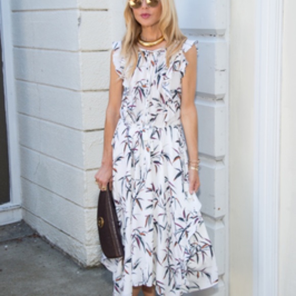 Rachel Zoe Pippa Printed Asymmetrical Midi Dress size 4 - Picture 5 of 6